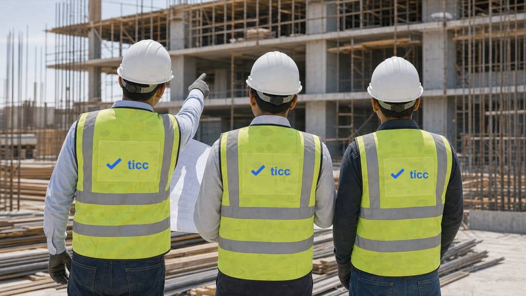 صورة تمثيلية لتدريب وتوجيه فريق TICC في موقع العمل