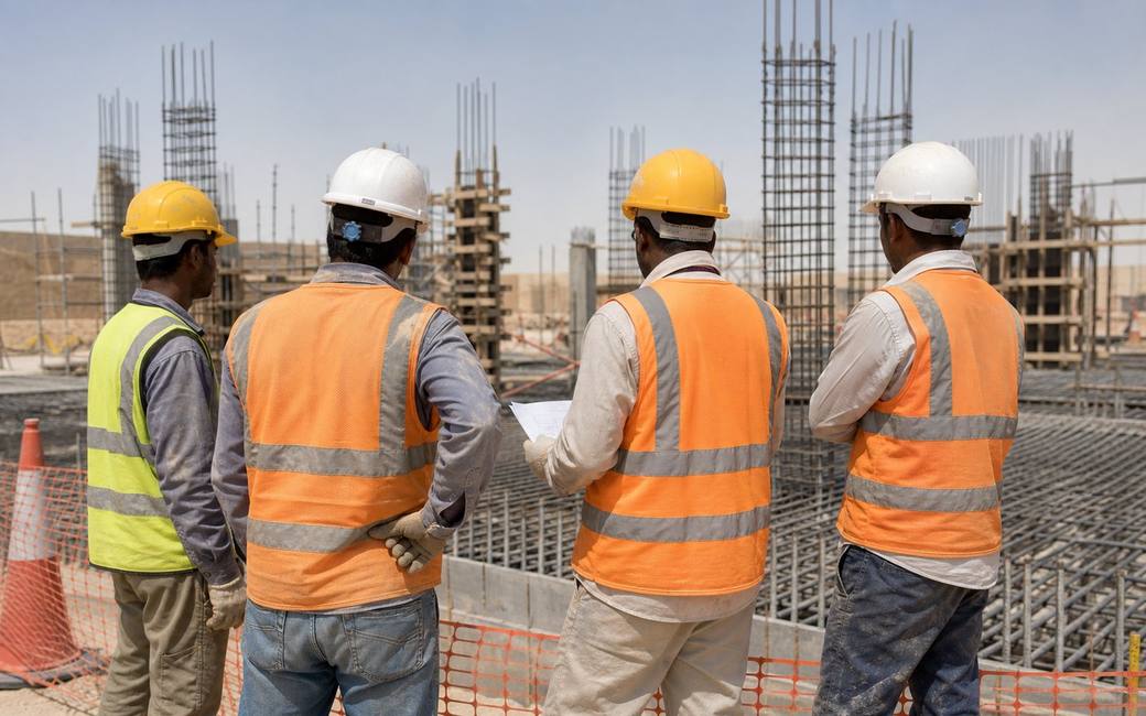 صورة تمثيلية لفريق TICC يراجع أعمال مشروع لقطاع عام في السعودية